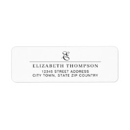 Modern Stylish Monogram Name Address Etiket