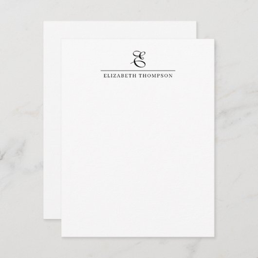 Modern Stylish Monogram Name Vertical Notitiekaartje (Voorkant / Achterkant)