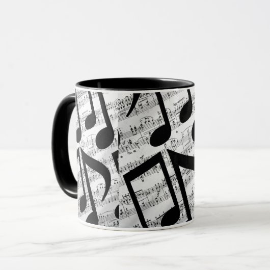 Modern Stylish Musical Notes Mok (Voorkant links)