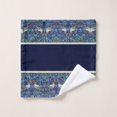 Modern Stylish Navy Blue en White Monogram Bath B Bad Handdoek (Wasdoekje)