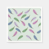 Modern Stylish Pastel Blue Feathers Pattern Servet (Voorkant)