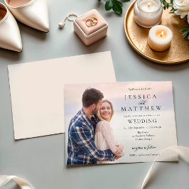 Modern Stylish Photo Wedding Invitation Kaart