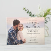 Modern Stylish Photo Wedding Invitation Kaart (Staand voorkant)