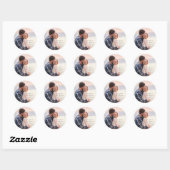 Modern Stylish Photo Wedding  Ronde Sticker (Vel)