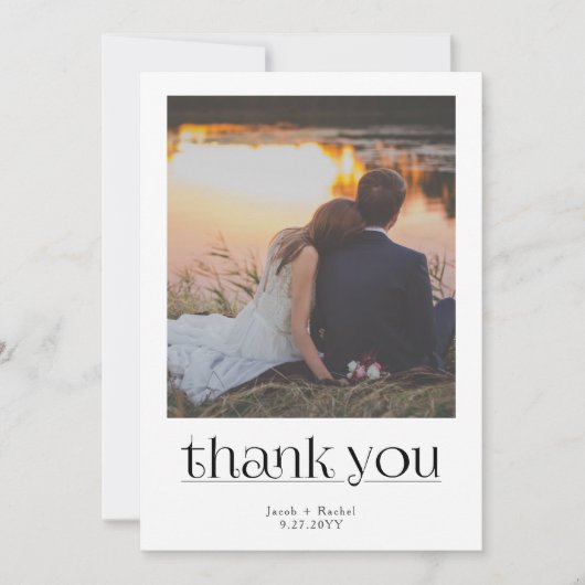Modern Stylish Photo Wedding Thank You Aankondiging (Voorkant)