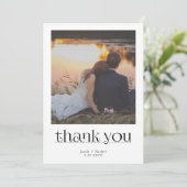 Modern Stylish Photo Wedding Thank You Aankondiging (Staand voorkant)
