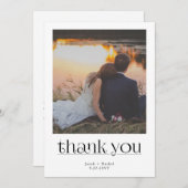 Modern Stylish Photo Wedding Thank You Aankondiging (Voorkant / Achterkant)