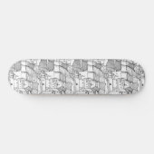 Modern Stylish Princess Castle Black and White Persoonlijk Skateboard (Horizontaal)
