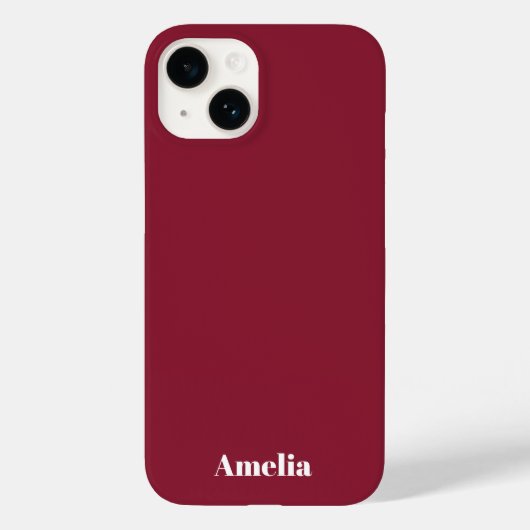 modern stylish red white script Personalized Name  Case-Mate iPhone Case (Achterkant)