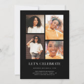 Modern Stylish Ribbon Frame Photo Birthday Kaart (Achterkant)