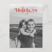 Modern Stylish Script Happy Children Photo Feestdagenkaart (Voorkant)