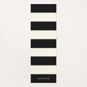 Modern Stylish Simple Ivory and Black Custom Name Yogamat (Voorkant)