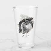 Modern Stylish Unique Black and White Photo Beer Glas (Achterkant)