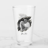 Modern Stylish Unique Black and White Photo Beer Glas (Voorkant)