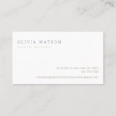 Modern Stylish Vanilla Monogram Professional Visitekaartje (Achterkant)