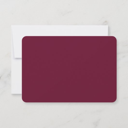 Modern Stylish Wedding Burgundy RSVP Kaartje (Achterkant)