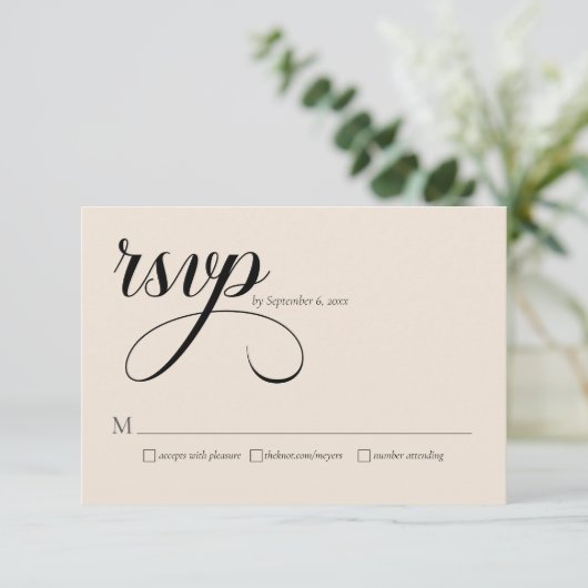 Modern Stylish Wedding Enclosure with QR Code RSVP Kaartje (Staand voorkant)