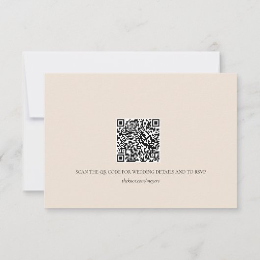 Modern Stylish Wedding Enclosure with QR Code RSVP Kaartje (Achterkant)