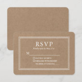 Modern Stylish Wedding Kraft RSVP Kaartje (Voorkant / Achterkant)