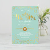 MODERN STYLISH WEDDING mini gold confetti munt Kaart (Staand voorkant)