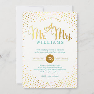 MODERN STYLISH WEDDING mini gold confetti munt Kaart