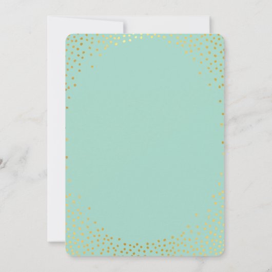 MODERN STYLISH WEDDING mini gold confetti munt Kaart (Achterkant)