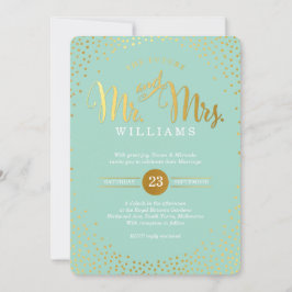MODERN STYLISH WEDDING mini gold confetti munt Kaart