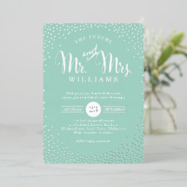MODERN STYLISH WEDDING mini Silver confetti munt Folie Uitnodiging