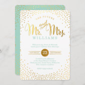 MODERN STYLISH WEDDING mini Silver confetti munt Kaart (Voorkant / Achterkant)