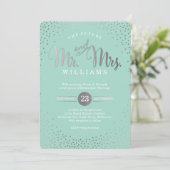 MODERN STYLISH WEDDING mini Silver confetti munt Kaart (Staand voorkant)