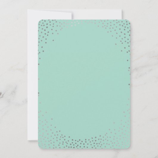 MODERN STYLISH WEDDING mini Silver confetti munt Kaart (Achterkant)