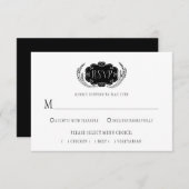 Modern Stylistic Black en White RSVP | (Voorkant / Achterkant)