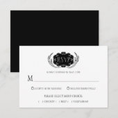 Modern Stylistic Black en White RSVP | Kaartje (Voorkant / Achterkant)