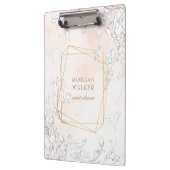 Modern subtiel blozen monogram klembord (Links)