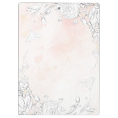 Modern subtiel blozen monogram klembord (Achterkant)