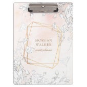 Modern subtiel blozen monogram klembord (Voorkant)