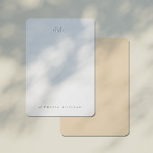Modern subtiel monogram Initiaal & naam Notitiekaartje