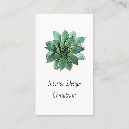 Modern Succulent Boho Botanical QR code Visitekaartje (Voorkant)