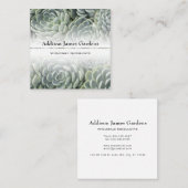 Modern Succulent Garden Nursery Green Botanicals Vierkante Visitekaartje (Voorkant / Achterkant)