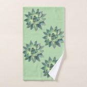 Modern Succulent Plant Bladeren op Lichtgroen Bad Handdoek (Handdoek)
