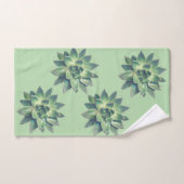 Modern Succulent Plant Bladeren op Lichtgroen Bad Handdoek (Handdoek)