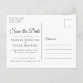 Modern Succulent Script Green Save the Date Aankondigingskaart (Achterkant)
