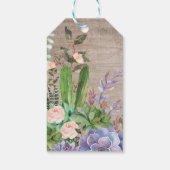 Modern Succulent Terrarium Fiesta Bloemenbruiloft Cadeaulabel (Achterkant)