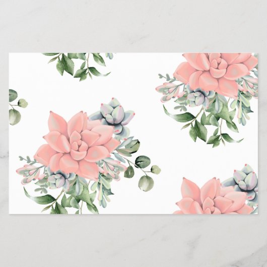 Modern Succulent Waterverf Coral Family Tradition Flyer (Achterkant)