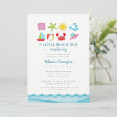 Modern Summer Beach Baby shower Uitnodiging (Staand voorkant)