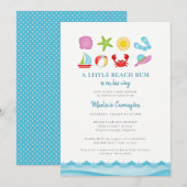 Modern Summer Beach Baby shower Uitnodiging (Voorkant / Achterkant)