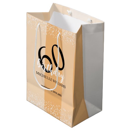 Modern Summer Birthday Party In Pink Medium Cadeauzakje (Voorkant Gekanteld)