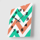 Modern Summer Chevron Stripes Pattern Vierkante Klok (Hoek)