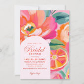 Modern Summer citrus Oranje bloemige Vrijgezellenf Kaart (Voorkant)