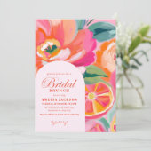 Modern Summer citrus Oranje bloemige Vrijgezellenf Kaart (Staand voorkant)